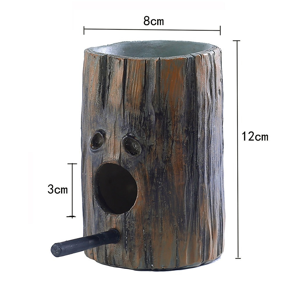 Resin simulation wood bird nest bird feeder outdoor garden decoration wall hanging