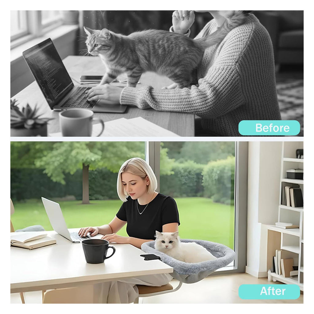 Portable Clip On Foldable Cat Plush Bed