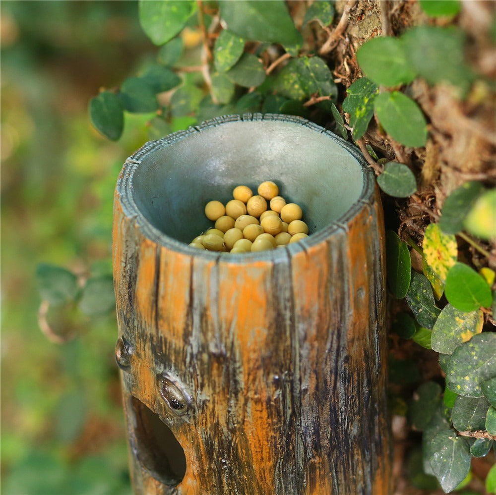 Resin simulation wood bird nest bird feeder outdoor garden decoration wall hanging