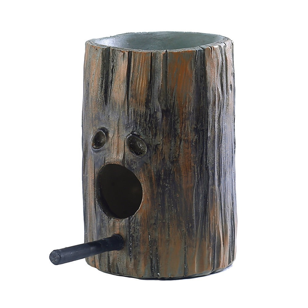 Resin simulation wood bird nest bird feeder outdoor garden decoration wall hanging