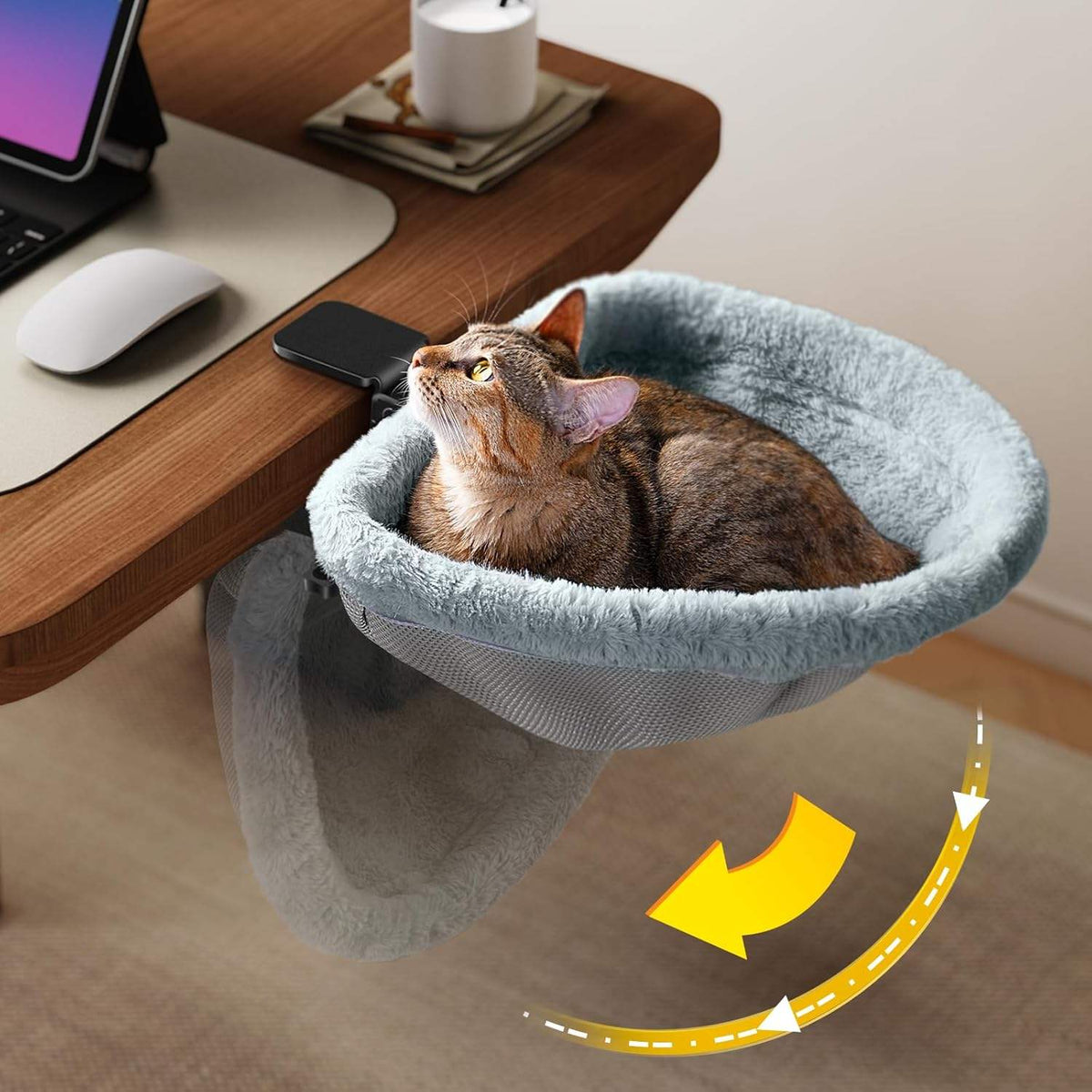 Portable Clip On Foldable Cat Plush Bed