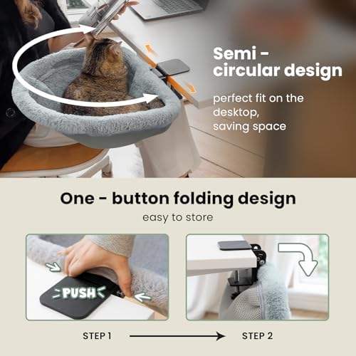 Portable Clip On Foldable Cat Plush Bed
